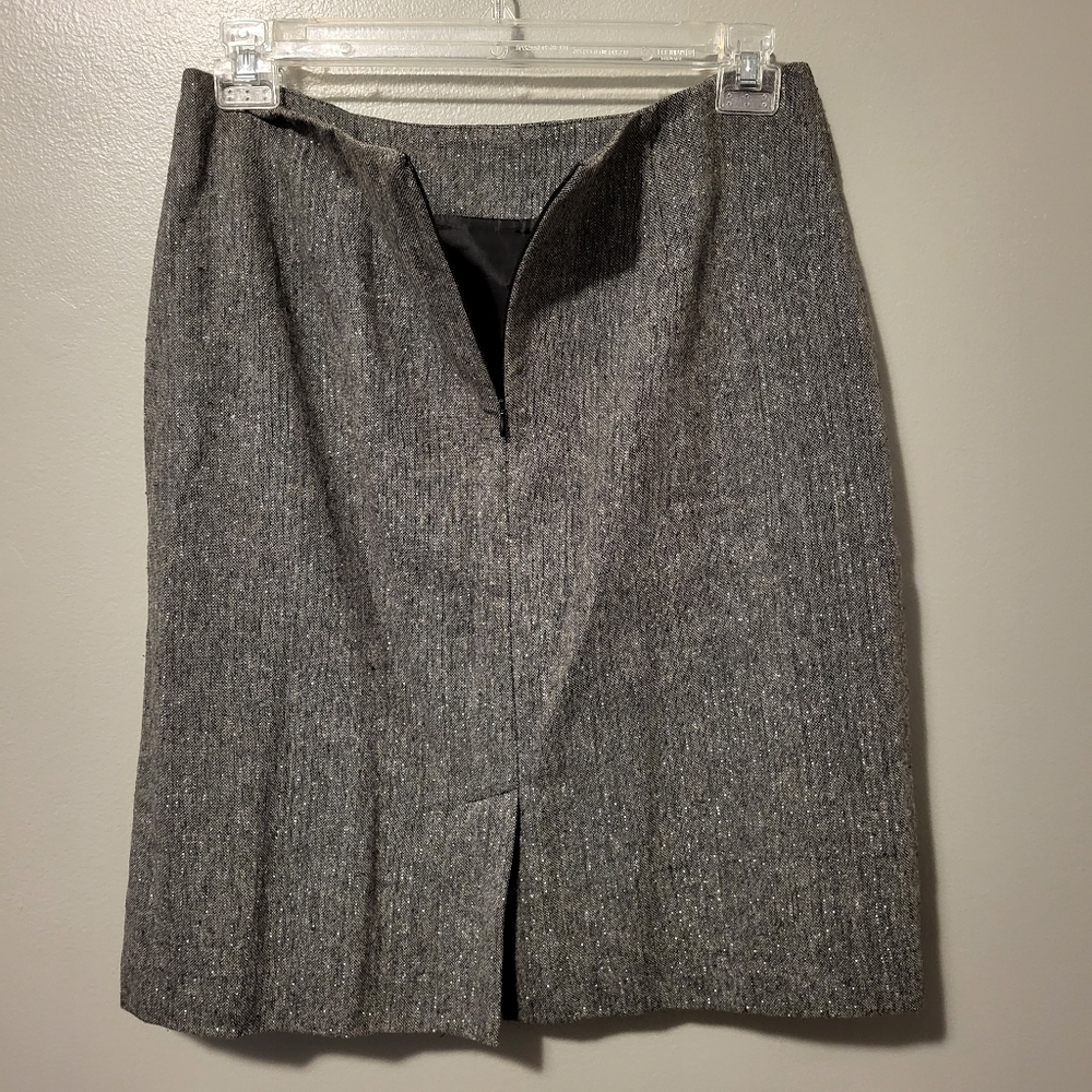 Metrostyle Gray, Black, & Silver Metallic Blazer & Skirt Set Size 12 - Picture 9 of 12